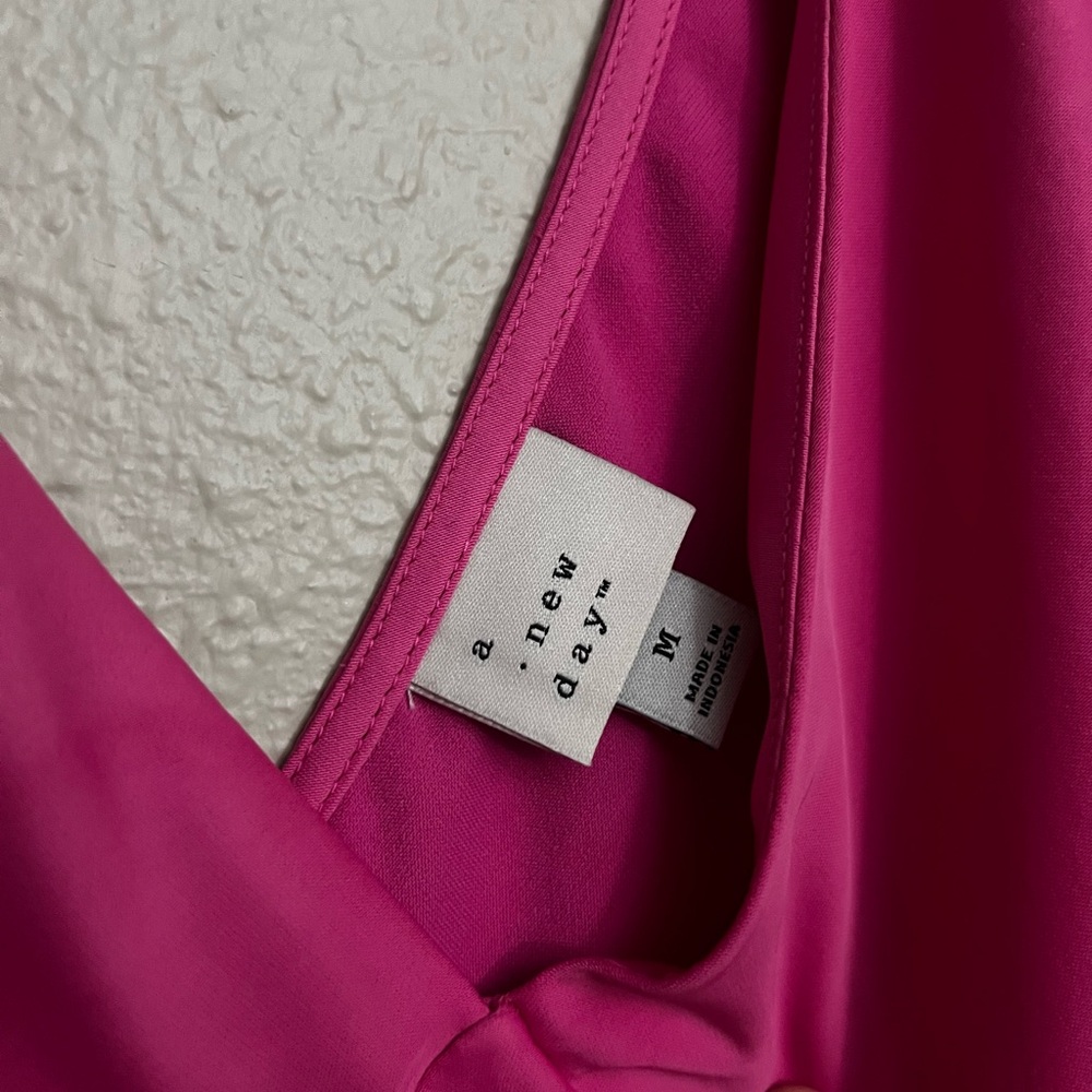 pink silky dress